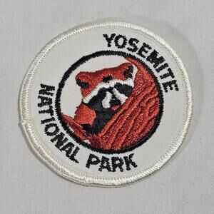 Vintage Yosemite National Park Souvenir Patch Badge With Raccoon